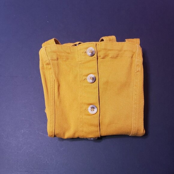 H&M Divided Dress Women's Size 2 Denim Overall Jumper Mustard Gold 90s Y2K Retro - Picture 15 of 16